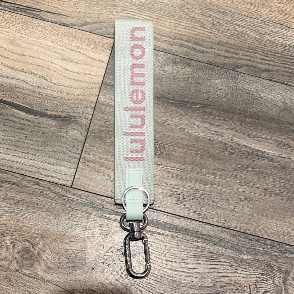 lululemon athletica Mint Green and Pink Wrist Strap Key Holder